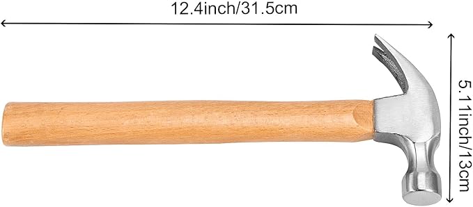 4 Pack 16 oz Claw Hammers, Carbon Steel Head, Wooden Handle
