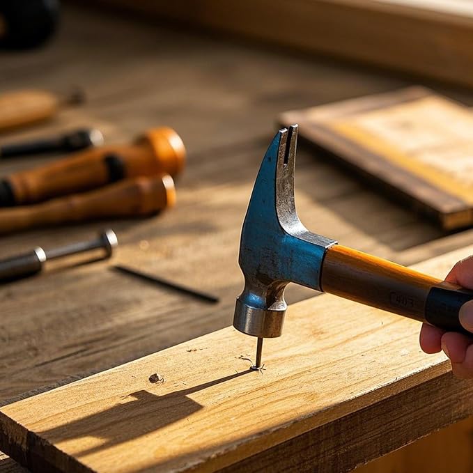 4 Pack 16 oz Claw Hammers, Carbon Steel Head, Wooden Handle
