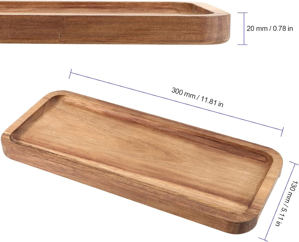 6 Pack 11.8x5.1 Inch Acacia Wood Serving Trays