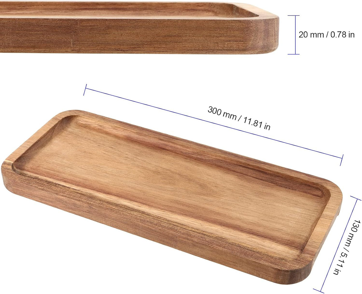 6 Pack 11.8x5.1 Inch Acacia Wood Serving Trays