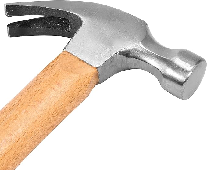 4 Pack 16 oz Claw Hammers, Carbon Steel Head, Wooden Handle