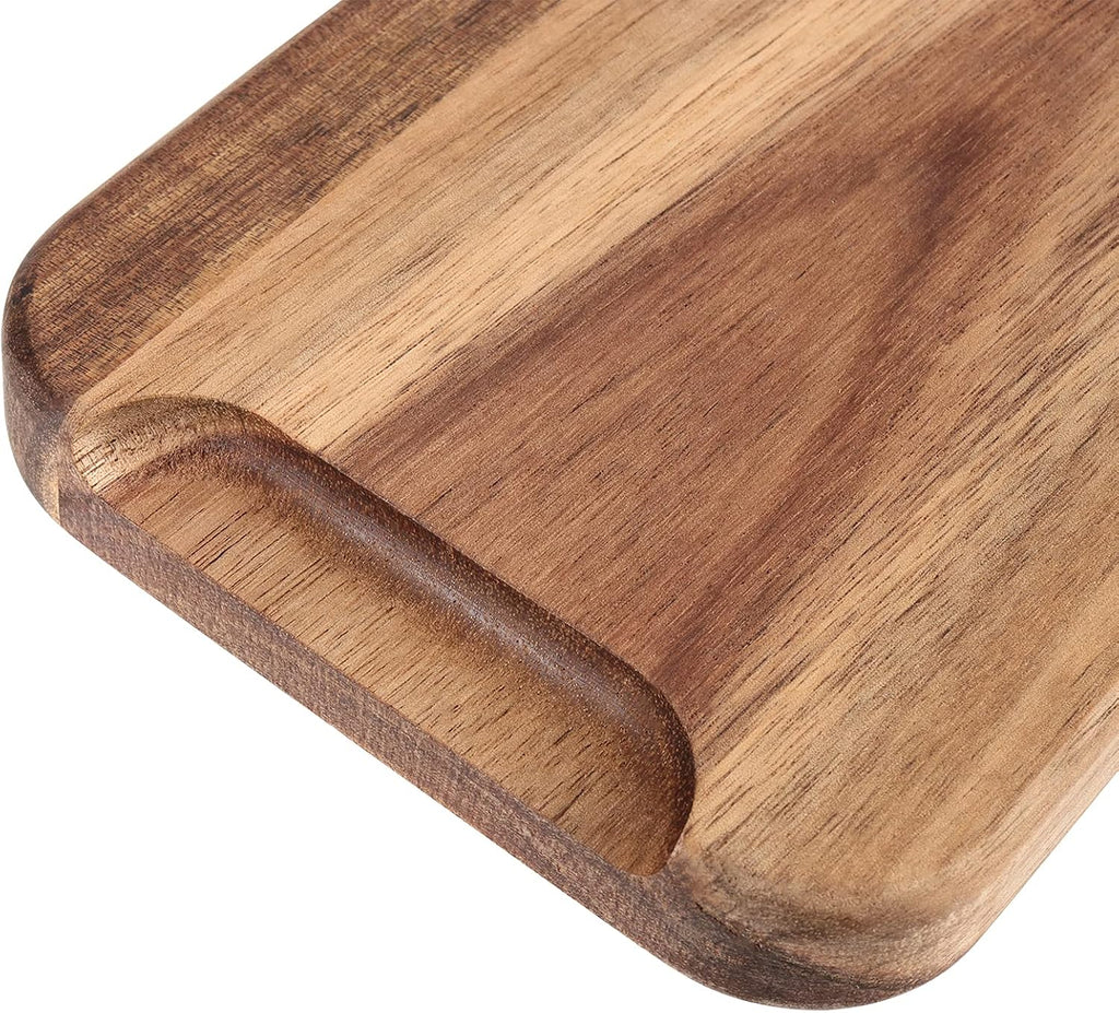 6 Pack 11.8x5.1 Inch Acacia Wood Serving Trays