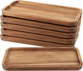 6 Pack 11.8x5.1 Inch Acacia Wood Serving Trays